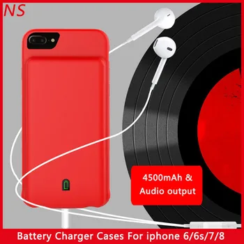 

NS Ultra Thin Battery Charger Cases 4.7'' 4500mAh & Audio Output External Battery Power Bank Charger for iPhone 6/6s/7/8