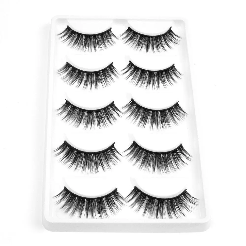 HBZGTLAD 5 pairs natural false eyelashes fake lashes long makeup 3d