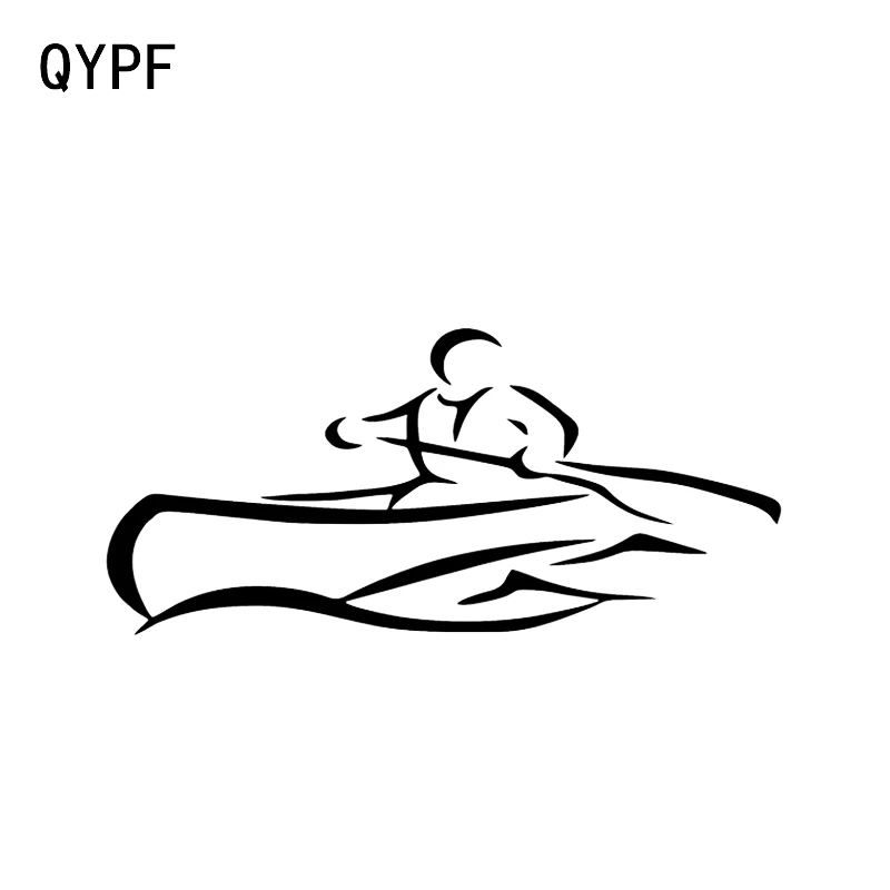 

QYPF 13.7*6.2CM Unique Water Rafting River Raft Decor Car Styling Sticker Vinyl Silhouette Accessories C16-1254