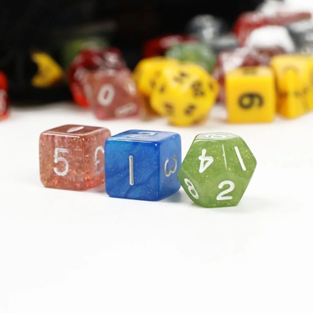 7 шт многогранные D4-D20 многосторонний акриловые кости для DND RPG Настольная игра