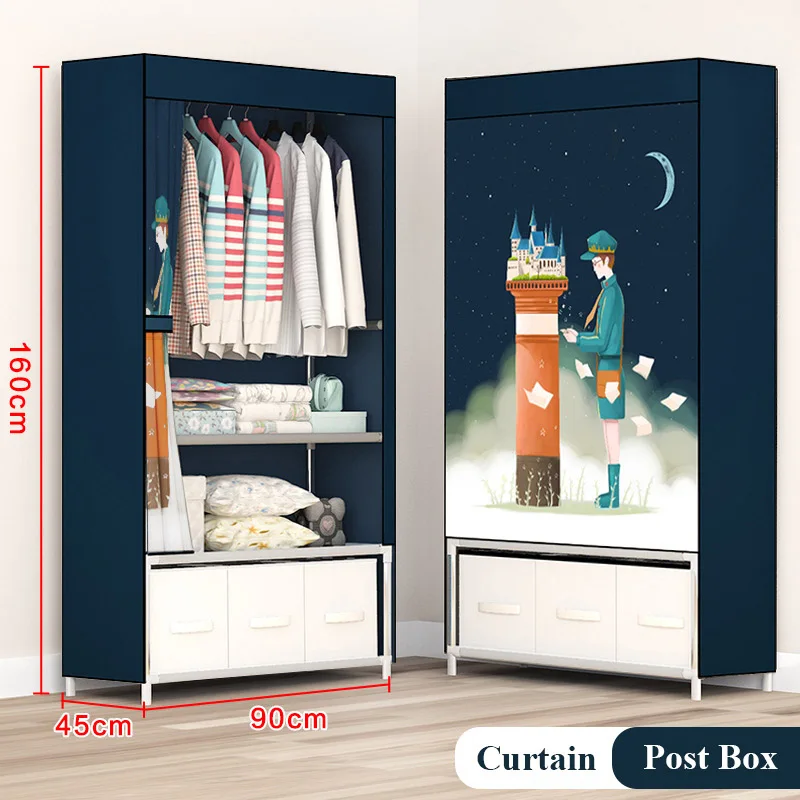 Post Box Модная живопись, шкаф для одежды, усиленный держатель из нержавеющей стали, Минималистичная современная мебель для спальни, шкаф для одежды - Цвет: Post Box