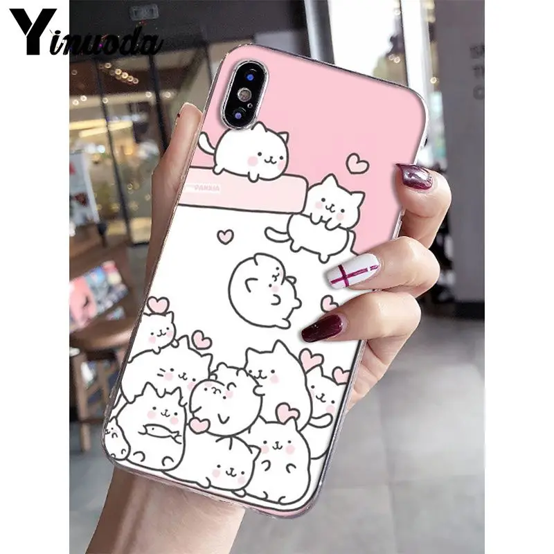 Yinuoda Kawaii Molang мультфильм аниме Кот DIY рисунок чехол для телефона чехол для iPhone X XS MAX 6 6s 7 7plus 8 8Plus 5 5S SE XR