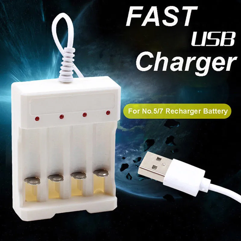 

Universal Rechargeable Battery Quick Charge Adapter USB 4 Slots Output Battery Charger Battery Charging Tool For AA/AAA Battery