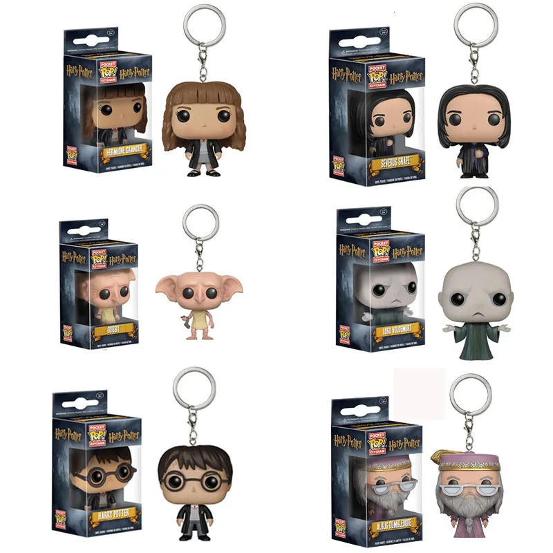 

Funko POP New Harry Potter DOBBY HERMIONE DUMBLEDORE VOLDEMORT Anime Keychain toy action Figure Collection Toys for children