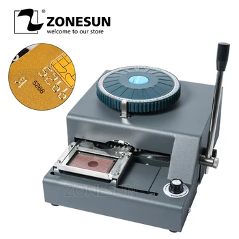 

ZONESUN DIY Custom 72 Character PVC Card Embosser Press Stamping Machine Credit ID VIP Magnetic Embossing Machine