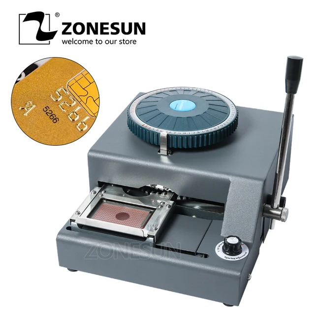 ZONESUN DIY Custom 72 Character PVC Card Embosser Press Stamping