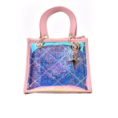 

Women's PVC Handbags Summer Totes Laser Transpraent Crossbags Square Bags Different Colors Message Bag