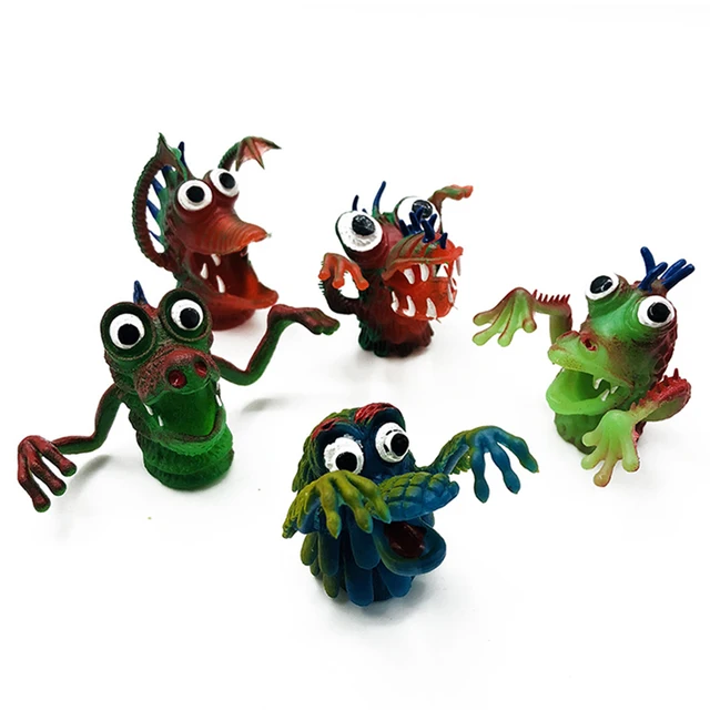 Senior Monster Finger Puppet Toy Funny Funny Animal Monster Toy Pinata Party Toy 5PCS Children Story PVC Finger Toys For Kids 2