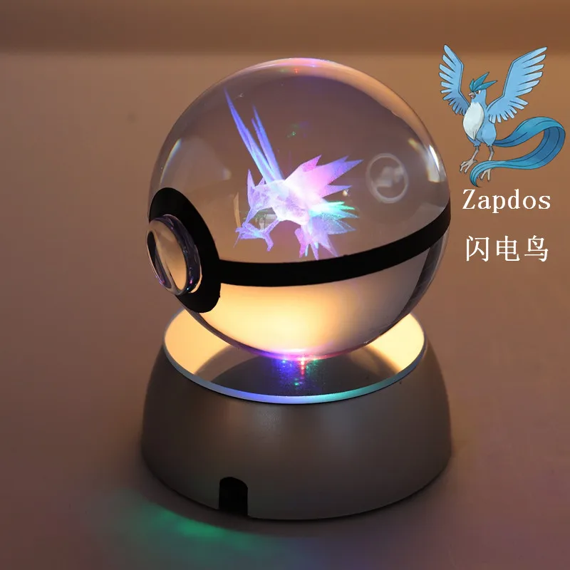 3D лазерный гравировальный шар Pokemon круглый кристалл с черной линией красивый