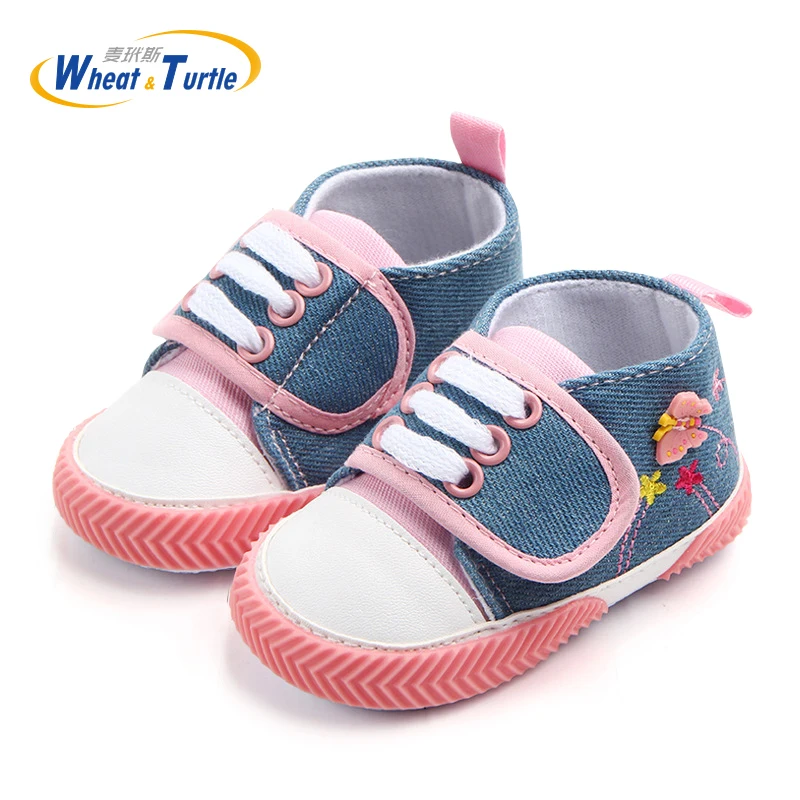 

Mother Kids Hand Made Baby Shoes Butterfly Embroidery Fashion Toddler Casual Lace-Up Sneaker Soft Soled Crib Shoes First Walkers