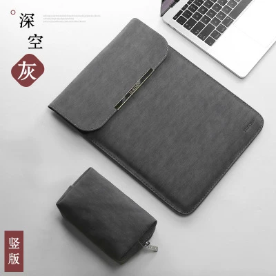 Матовая сумка для ноутбука из искусственной кожи для женщин и мужчин 11, 12, 14, 15, 15,6, для Macbook Air 13, чехол для Xiaomi, samsung, lenovo, чехол для ноутбука - Цвет: velvet dark gray s3