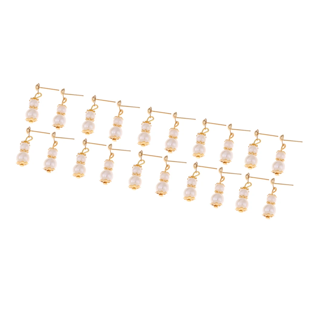 Gourd-shaped Doll Jewellery Plastic Pearl  Earring Eardrop 10 Pairs For  Doll Dress Up Accessory