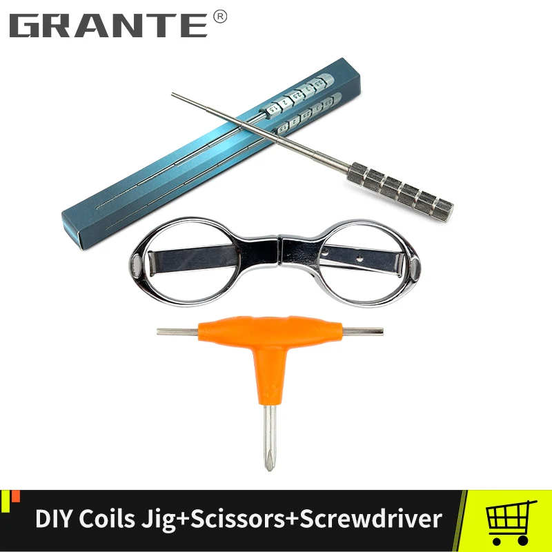 

Grante Coil Jig Screwdriver Mini Scissors Starter Kits Fit Alien Clapton Heating Wire Coils Cotton Bacon RDA RTA Vape Tanks