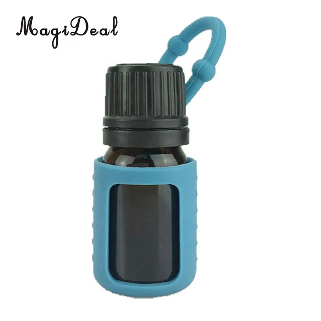 5ml Silicone Essential Oils Roller Bottle Holder Protective Sleeve Carrying Storage Case Cover for Travel Keychain Car Purse Bag