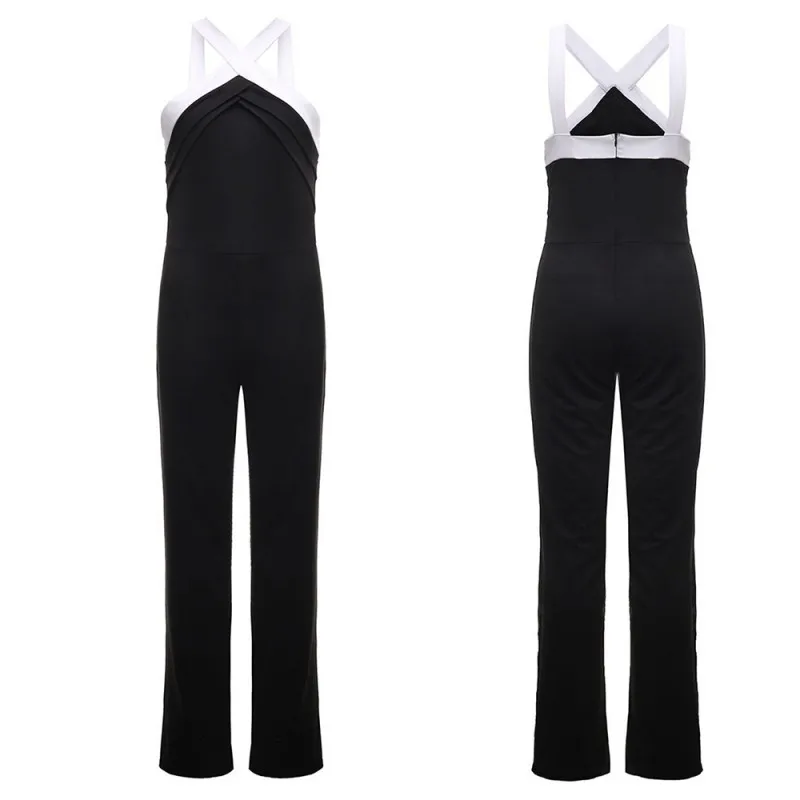 Летние комбинезоны размера плюс, женские длинные Комбинезоны, сексуальные, с бретельками, с открытыми плечами, без рукавов, вечерние комбинезоны, Комбинезоны для работы, офиса