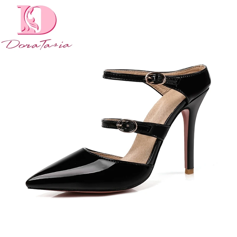 

DoraTasia 2018 Summer Brand pointed toe Women Sandals Platform sexy thin high heels Shoes Woman party big size 30-47 women shoes