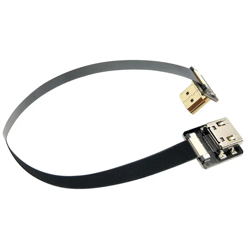 Danspeed fpv لأعلى بزاوية 90d hdmi النوع a ذكر إلى hdmi hdtv fpc الإناث شقة الكابل 20 سنتيمتر