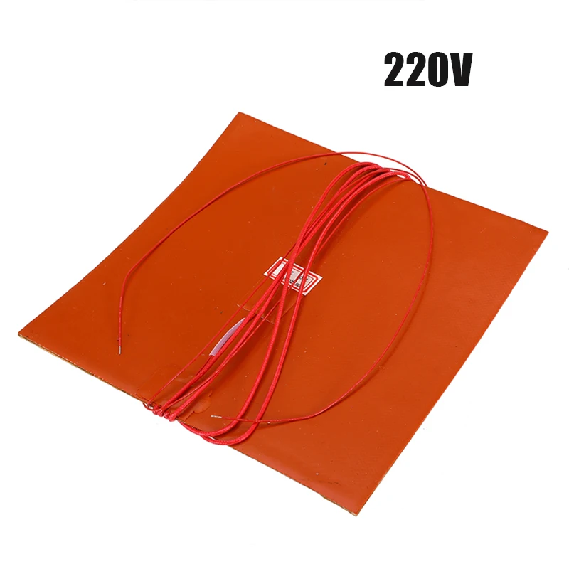220V Силиконовые 220V 3D-принтеры тепла подогреватель для кровати 110V 200 мм с подогревом электрическая нагревающая прокладка термистора для 3D-принтеры Тепло Кровать Запчасти - Цвет: 220V