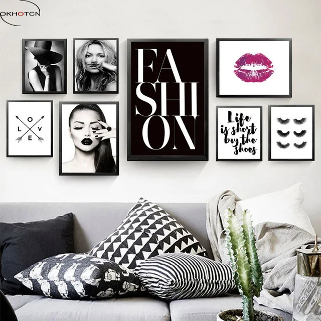Life-Is-Short-Buy-The-Shoes-Love-Fashion-Makeup-Painting-Wall-Picture-For-Room-Decorative-Painting