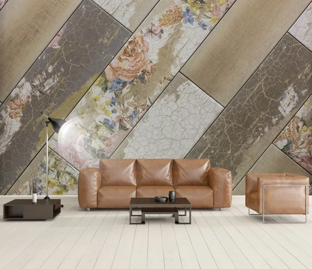 Buy Bacaz 8D Wood Floor Texture Wallpaper Mural for