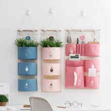 Домашние печатные тканевые сумки для хранения, дверные карманы, общежития, стены, висячие Сумки