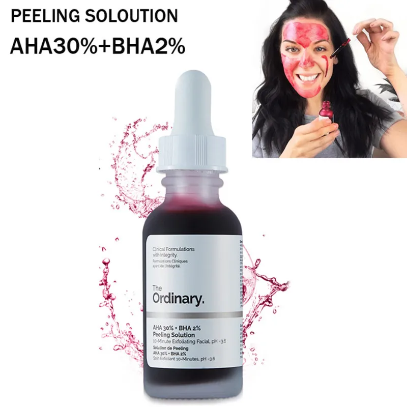 

The Ordinary AHA 30% + BHA 2% Peeling Solution 30ml 10mins Exfoliating Mask Facial Serum Remove Acne Scars Whitening Skin Care