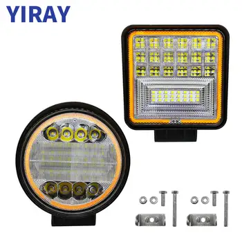 

YIRAY LED 72W 126W Work Light Bar For Off Road Truck Boat Jeep 4x4 SUV ATV UAZ Bus Car Lamp weketor 12V 24V Car Accessories