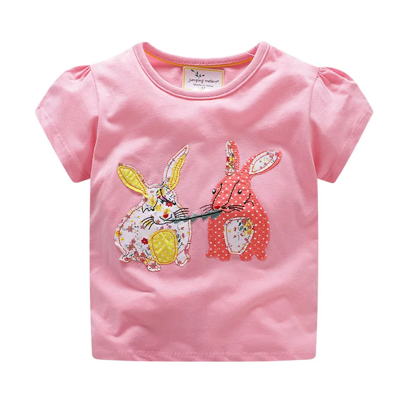 

Baby Girl Tops Summer 2019 Children T shirts Clothes Bunny Embroidered Kids Tee Shirt Fille 100% Cotton animal Print Clothing