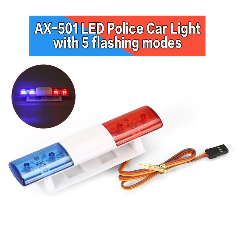 

AX-501 Multi-function Rotating Flashing LED Police RC Car Lights Lamp for 1/10 1/8 HSP TAMIYA CC01 Axial SCX10 D90