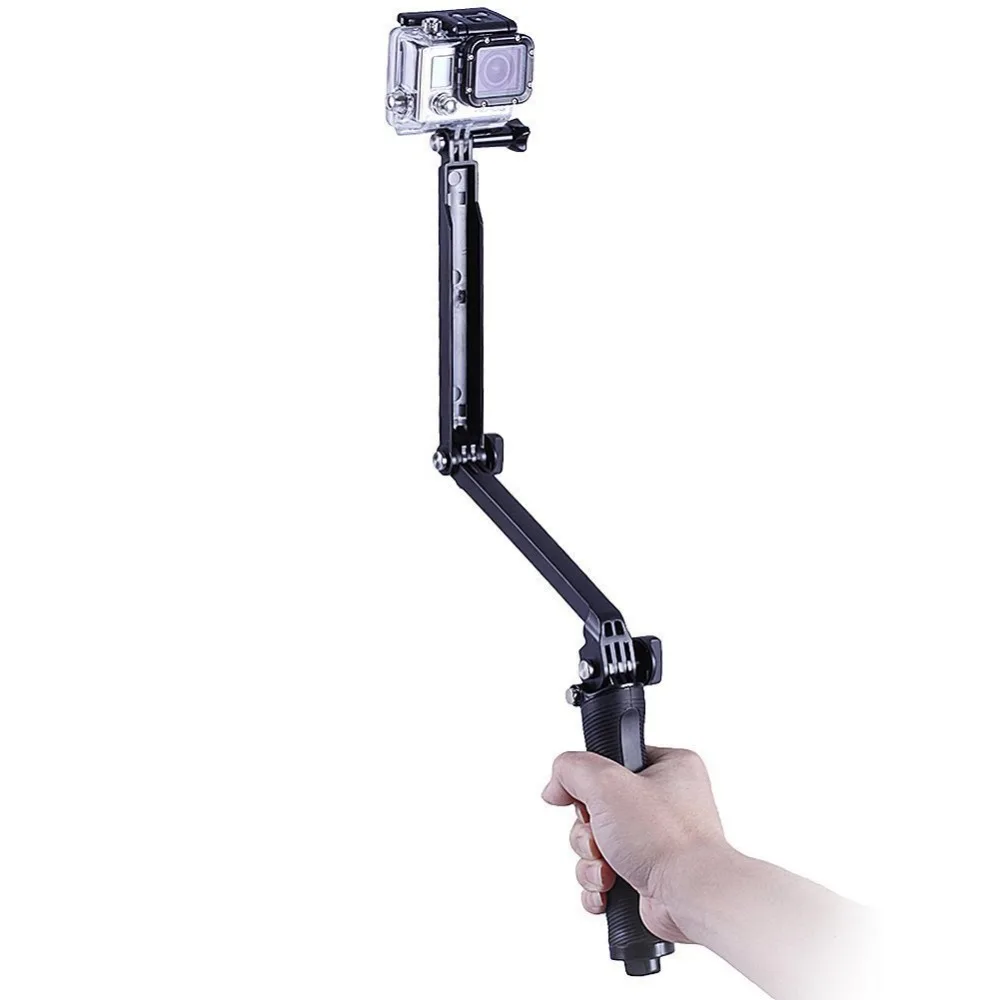 GoPro font b Accessories b font Collapsible 3 Way Monopod Mount Camera Grip Extension Arm Tripod