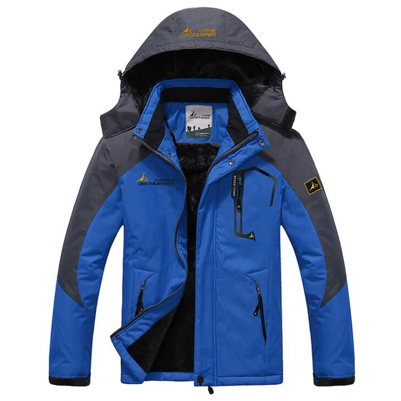Winter Jacket Men Plus Velvet Windbreaker Waterproof Thicken Jackets Mens Military Hooded Thermal Fleece Coat Large