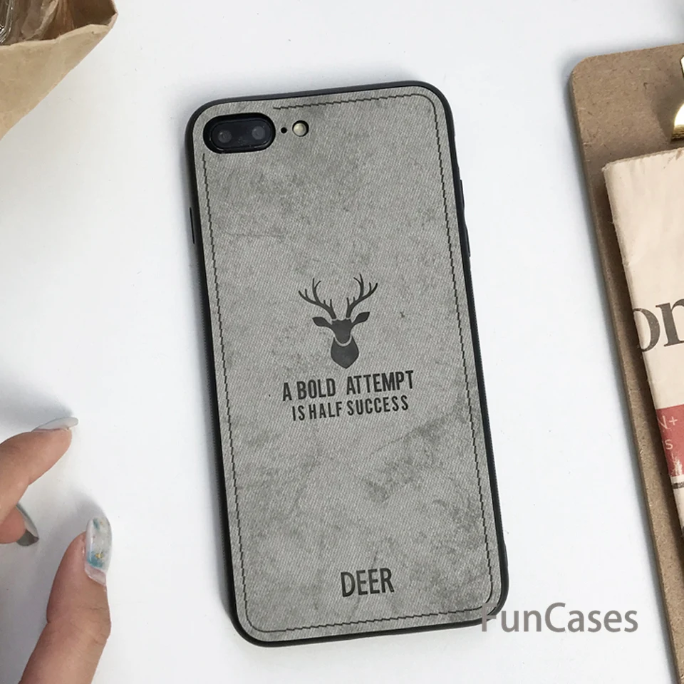 Тканевый художественный Винтажный чехол с оленем для iphone 7 Plus XS MAX XR X SE 5 5S 6 6s 8 XiaoMi A2