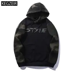 KEGZEIR брендовая одежда Camo Hoodie Для мужчин модные костюм Повседневное Толстовка Для мужчин тонкий хип-хоп Уличная Толстовка Sudaderas Hombre