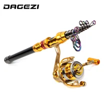 DAGEZI портативная телескопическая удочка+ рыболовная Катушка спиннинговая рыболовная удочка с рыбным колесом для морской ловли 1,8-3,6 м Удочка+ катушка рыболовные снасти