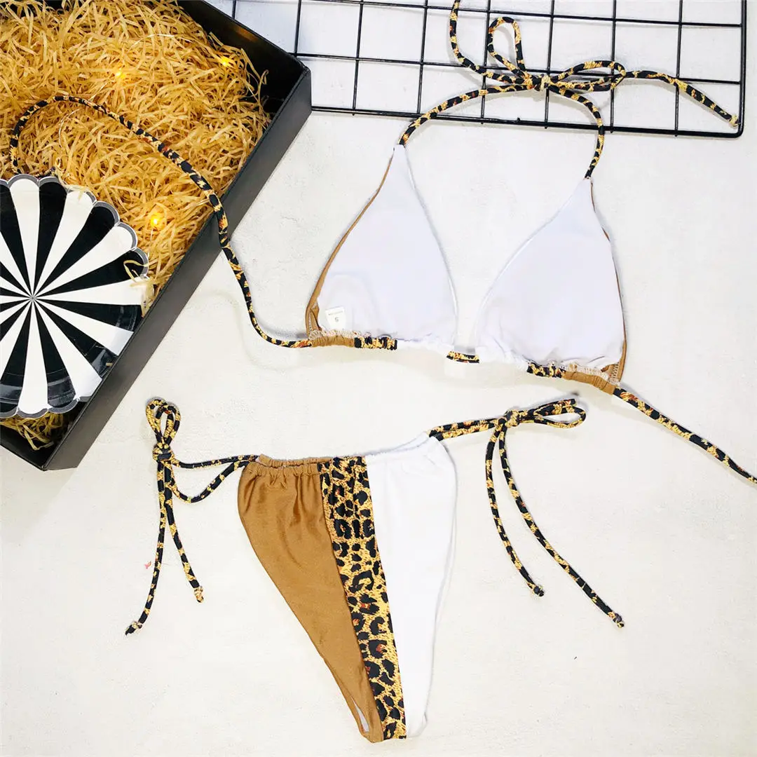 Сексуальный комбинированный бикини, женская одежда для плавания, женский купальный костюм, комплект бикини из двух предметов, купальник с бретелькой через шею, лоскутный купальник, одежда для плавания V1561B