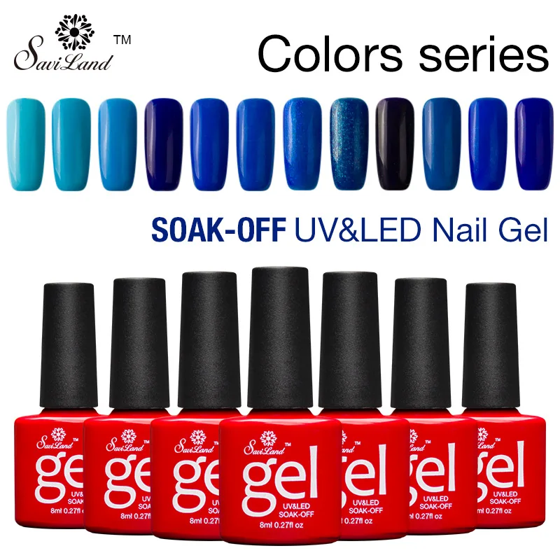 

Saviland Gradient Red Blue Series Colors Esmaltes Permanentes UV Nail Gel Polish Soak Off Nail Gel Lacquer Cosmetic Set