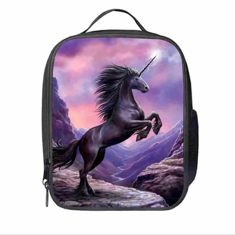 photo color Unicorn Lunch Bag Customized Moon Horse Dog Animal Anime Teenagers Boys Girls Kid School Thermal Cooler Insulated Tote Box - Цвет: photo color