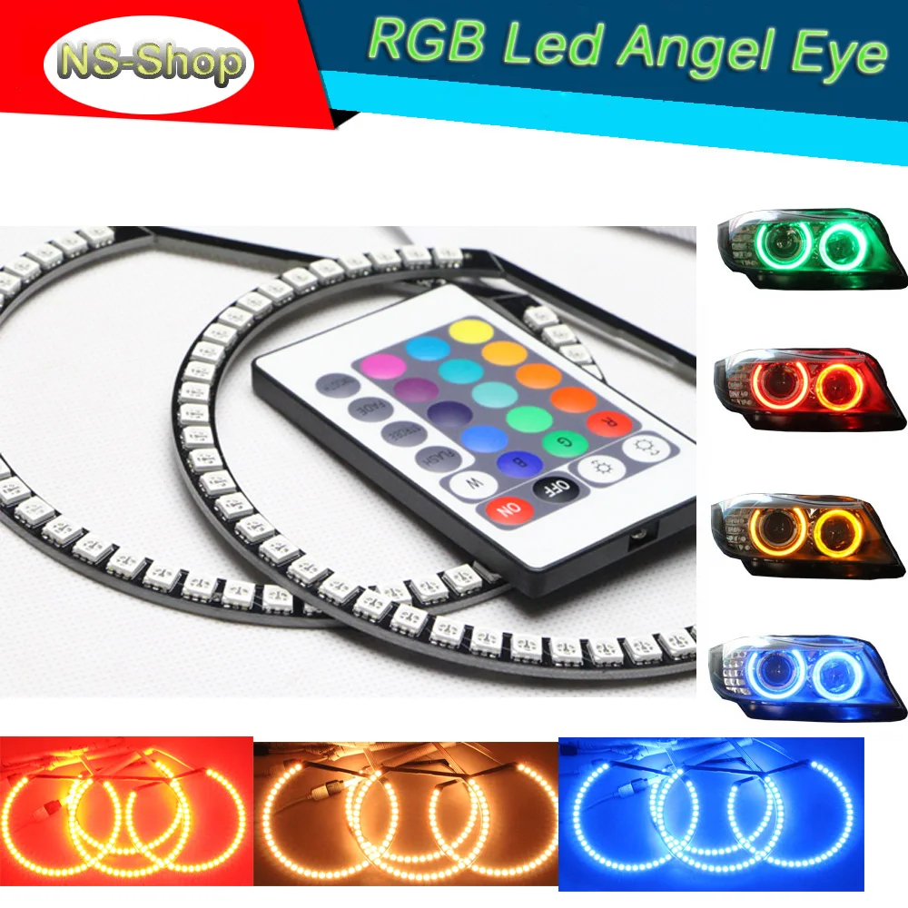 DXXLED 131 146 LED Angel Eyes Halo Ring Lighting Kit Compatible Daytime Running Lights White And Turn Signals Amber For BMW E46 3 Series Non Xenon Headlights Trims, 131x2 And 146x2