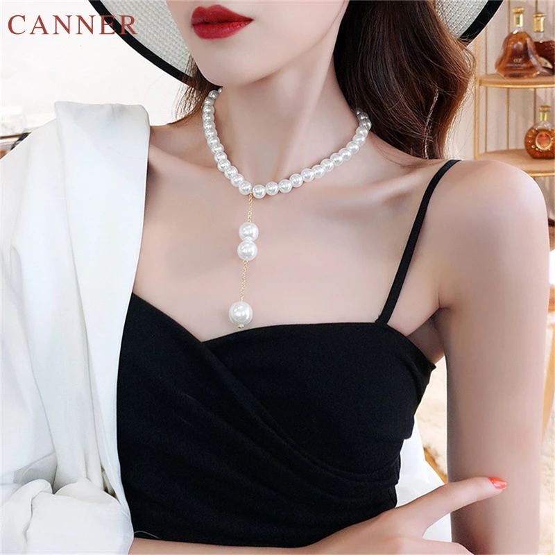 White Stimulated Pearl Choker Necklace Collar Jewelry Trendy Elegance Necklace Collier Femme Collares For Wedding Gift C35