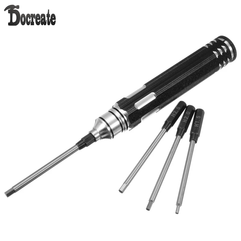 4 in 1 Hexagon Socket Screwdriver Set H1.5 H2.0 H2.5 H3.0mm Modeling