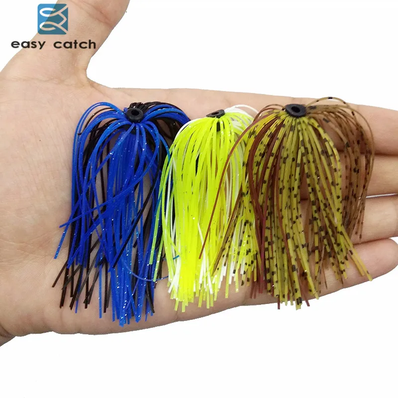 

Easy Catch 10pcs Mixed Color Fishing Rubber Jig Skirts 50 Strands Silicone Skirt Wire With Rubber Ring Fly Tying Rubber Material