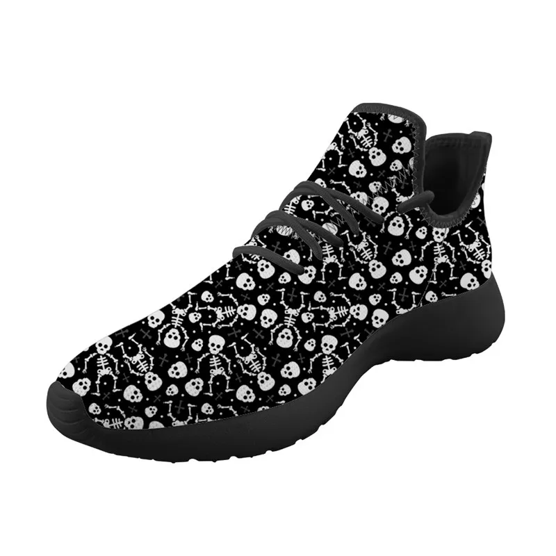 FORUDESIGNS/Классическая вязаная обувь с принтом черепа для женщин; дышащие весенние летние туфли на плоской подошве; удобные кроссовки для женщин; большие размеры - Цвет: Z3723Z60