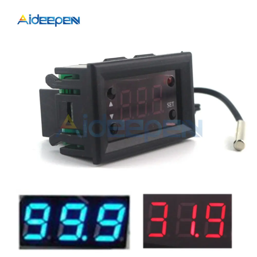 W1218 DC 12V светодиодный цифровой термостат регулятор температуры термометр Монитор