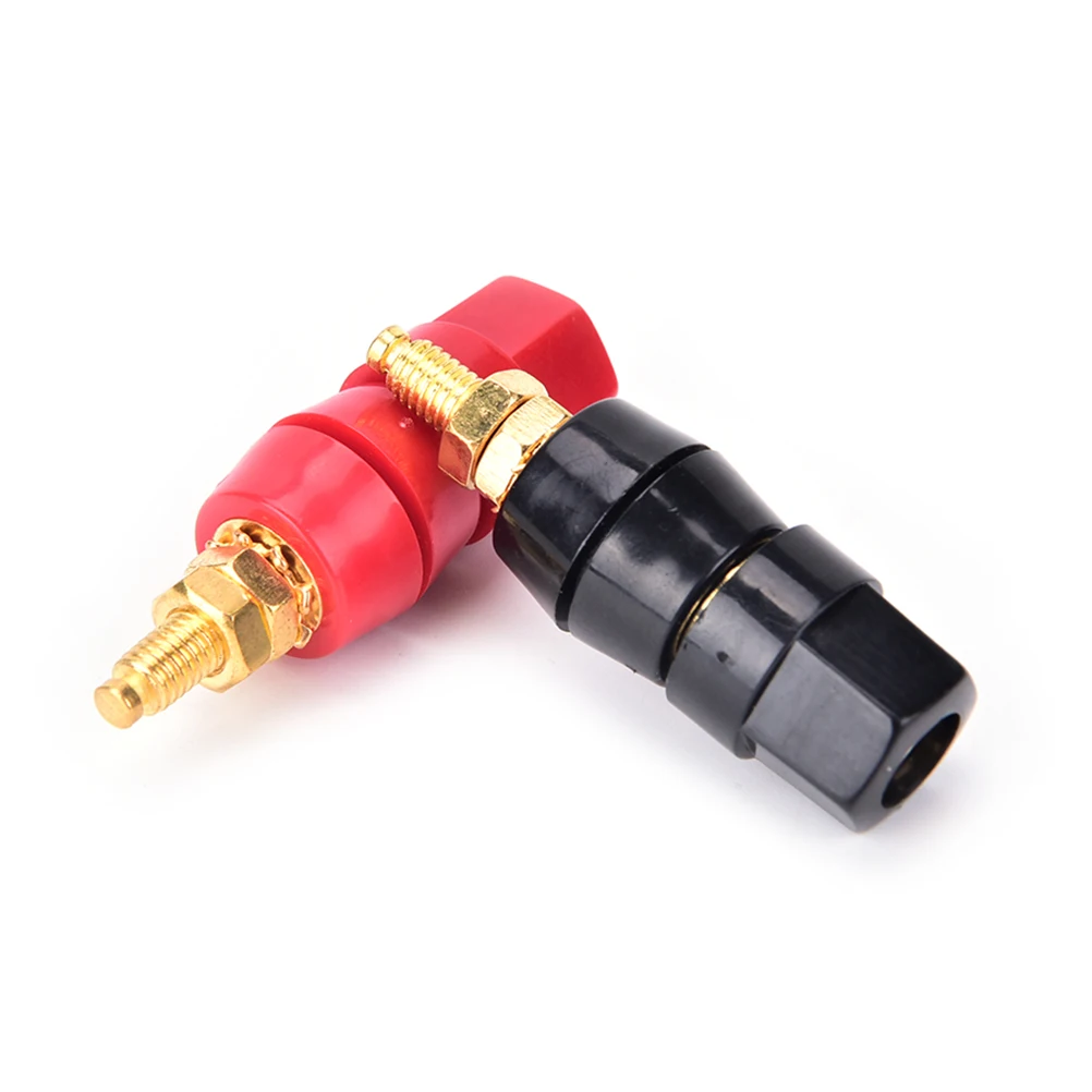 1 Pair Banana Plugs Couple Terminals Red Black Connector Amplifier
