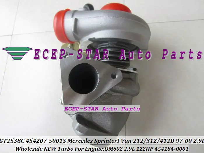 GT2538C 454207-5001 S 454184-0001 454207 454184 Turbo для Mercedes-Benz Sprinter Я 212D 312D 412D 1997-00 OM602 2.9L турбокомпрессора