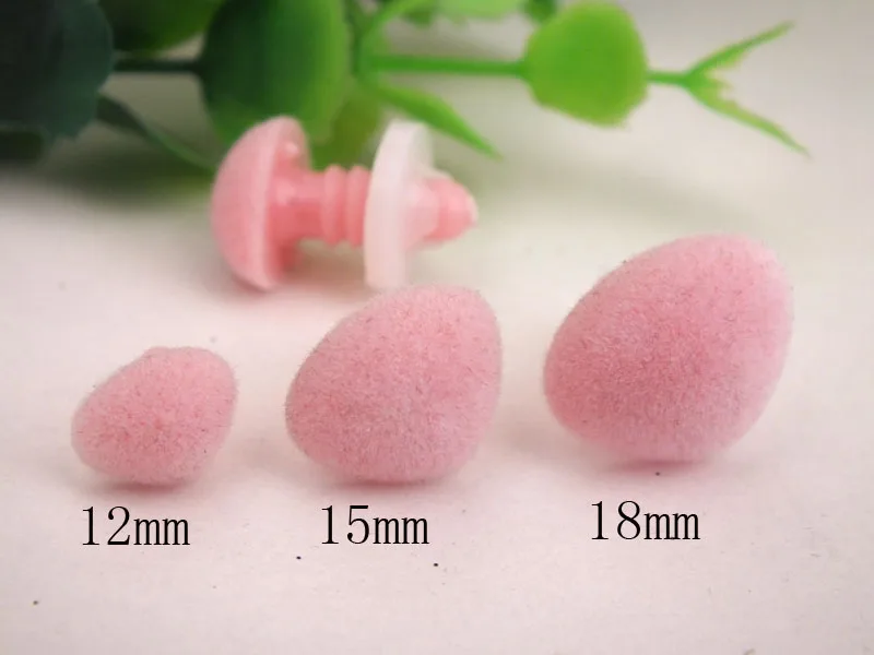 12mm/15mm/18mm mixed size pink Safety Nose Plastic Doll  with washer --30pcs--Each size 10 PCS