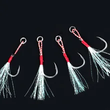 10 шт./лот завязывается высокоуглеродистой стали Гальванизированный рыболовный крючок приманки для морской рыбалки крючок для джиггинга ложка помощь рыболовный крючок