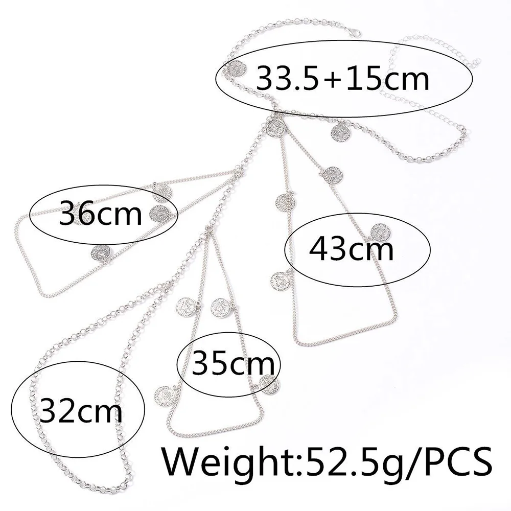 Bls-miracle, летний богемный стиль, ювелирное изделие для ног, панк, винтажная Серебряная монета в форме кисточки, ножной браслет, подарок для женщин, Пляжная A-53
