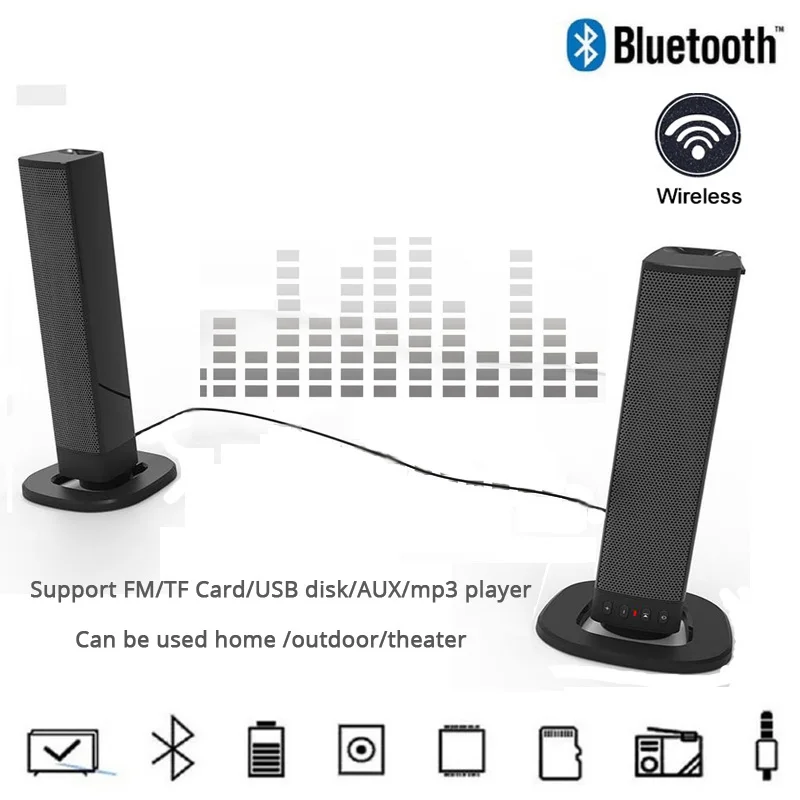 Домашний кинотеатр 20 Вт Bluetooth Саундбар ТВ AUX звуковая панель с сабвуфером бас