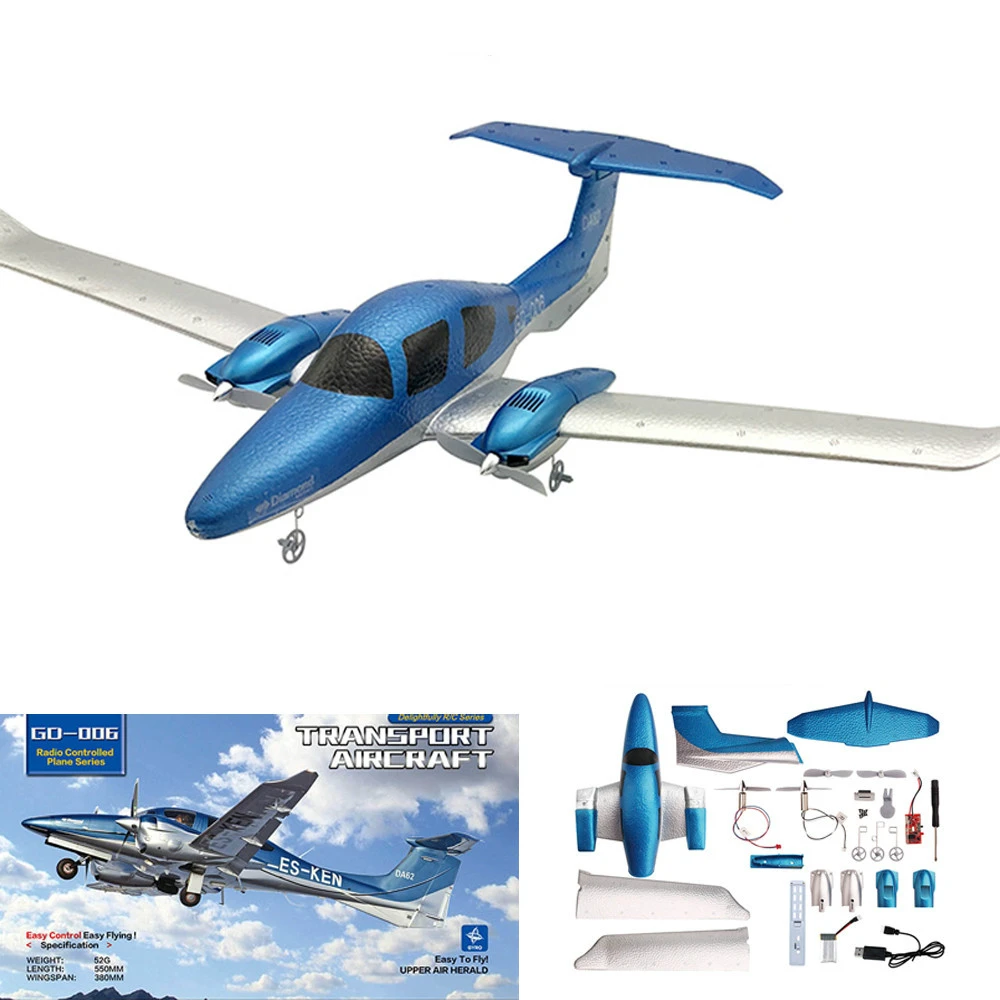 

RC Airplane GD-006 2.4G 3-Axis Gyro EPP Plane 548mm Wingspan Remote Control DIY KIT Glider Fixed Wing Transport Aircraft Toys